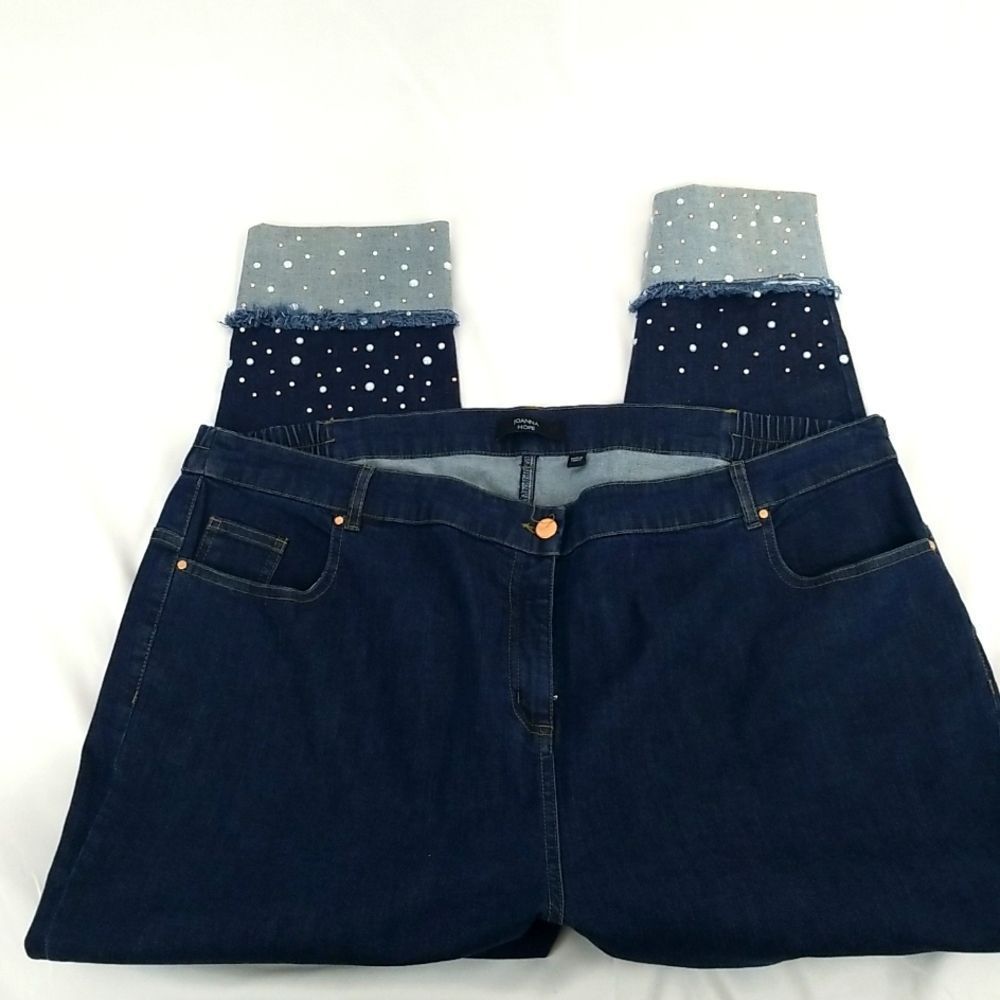 Joanna‎ Hope Jeans with Cuffed Embellishments Size 22.  0085